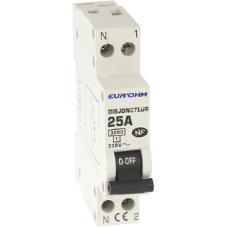 Disjoncteur 1P+N 25A Nf, Cx Vi Haut/Ba 3 Ka D