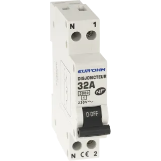 Disjoncteur 1P+N 32A Nf, Cx Vi Haut/Ba 3 Ka D