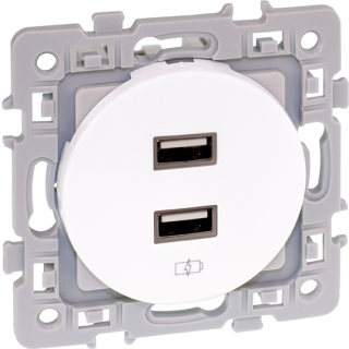 Square chargeur dble USB-5v (D)