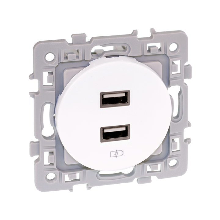 Square chargeur dble USB-5v (D)