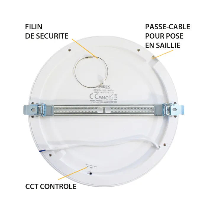 Plafonnier Downlight Aldébaran Diam 295Mm 24W Cct Diam Encast Ajus Pc