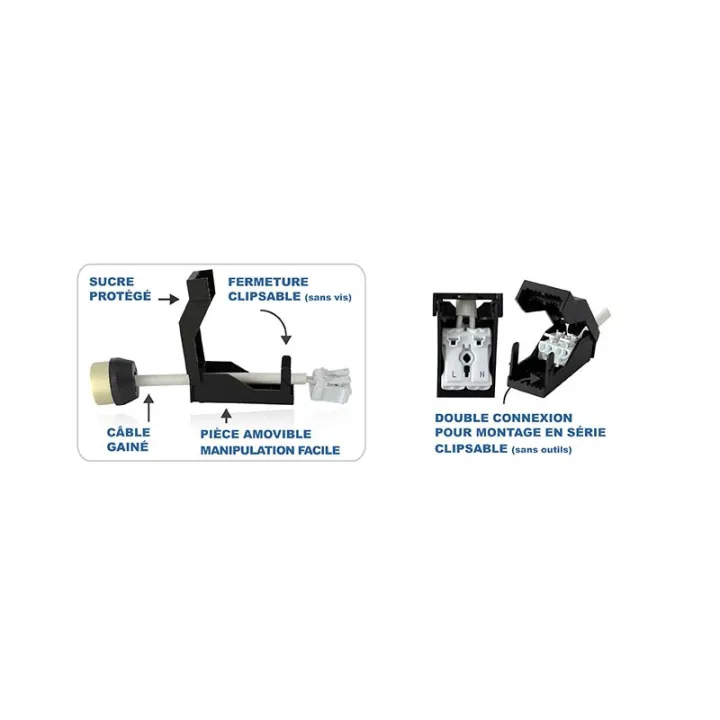 Douille Ceramique Gu-10 Automatique Cl2 + Câble Pack De 25
