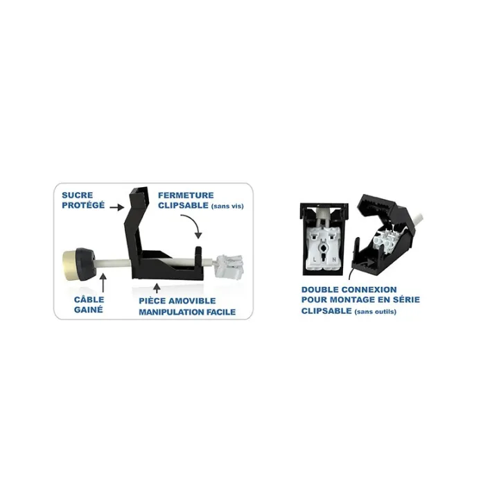 Douille Ceramique Gu-10 Automatique Cl2 + Câble (X25)
