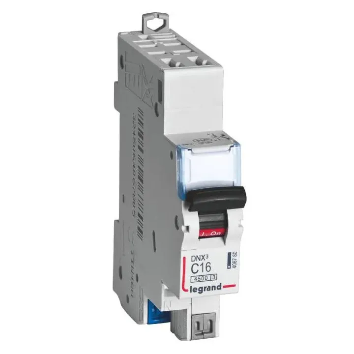 Disjoncteur Dnx³ 4500 - Auto/Auto - U+N 230V~ 10A - 4,5Ka - Courbe C - 1 Module
