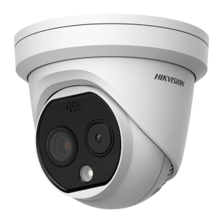 Caméra réseau bi-spectre thermique et optique avec détection périmétrique avancée et alarme intégrée. (DS-2TD1217-2/PA(O-STD))