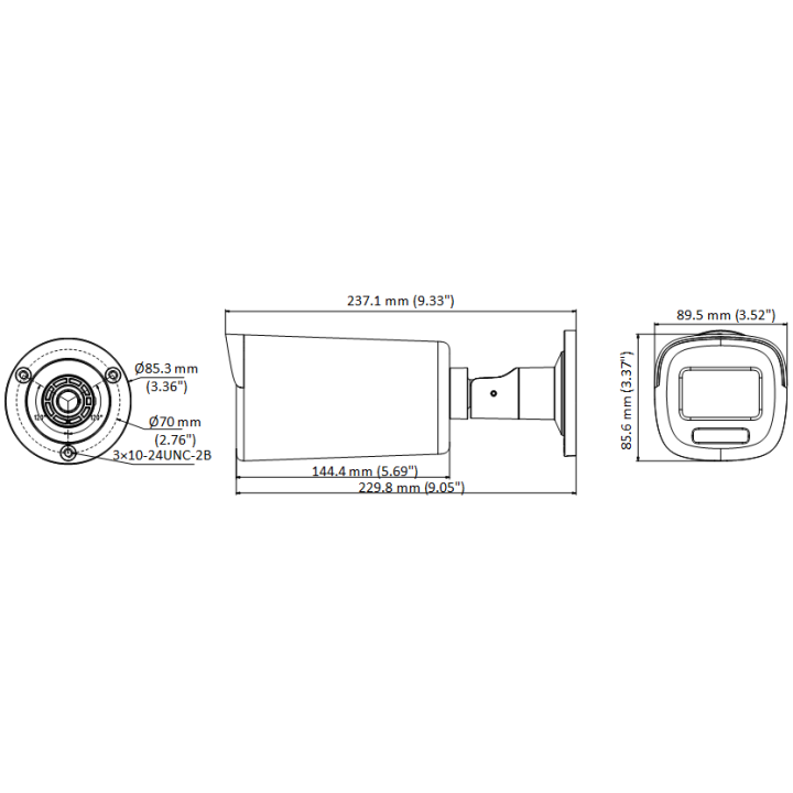 DS-2CE19DF8T-AZE(2.8-12mm)2MP,Bullet ColorVu,2.8-12mm,IR40m,12VD