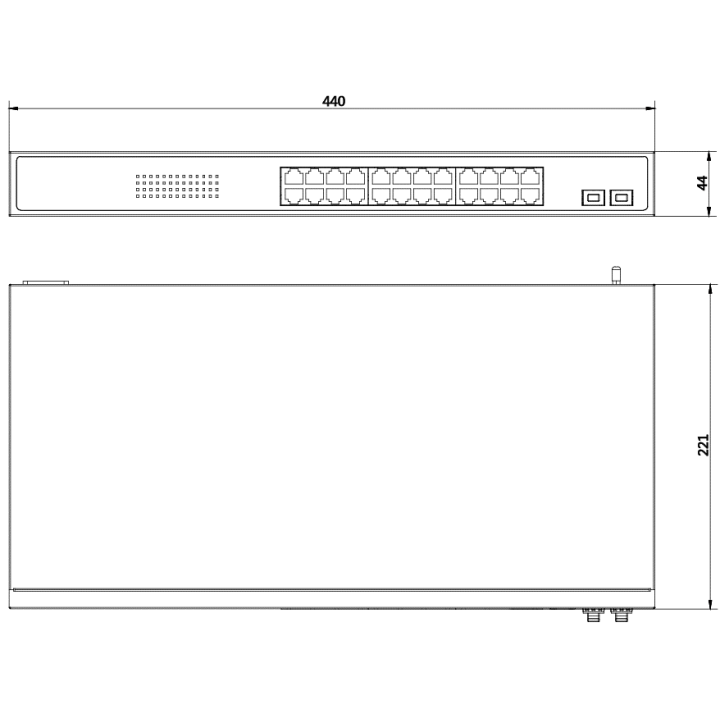 DS-3E1526P-SI, L2 Smart Managed,24Gigabit PoE ports,2Gigabit LAN