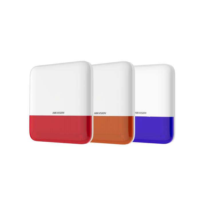 DS-PS1-E-WE/OrangeOutdoor siren, 110dB, 4*CR123A(inclu), IP65, 8
