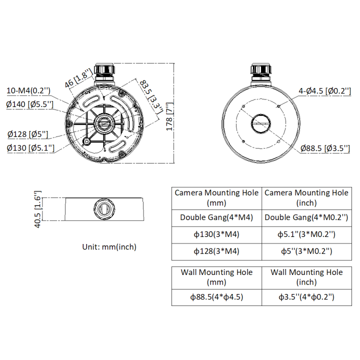 DS-2280ZJ-WA140 Junction box