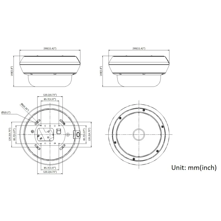 Ds-2Cd6D44G1H-Izs28-12Mm Caméra Panoramic Dome, 44 Mp, Motorized Var
