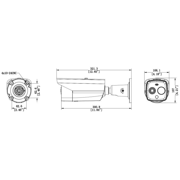 Ds-2Td2628-3/Qa Bullet Thermique Heatpro Bi-Spectrum, 256X192, 3Mm, Alarm/Audio