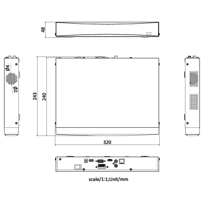 DS-7604NXI-K1 AcuSNVR,4-ch,Max.decodage 8@2mp,1SATA