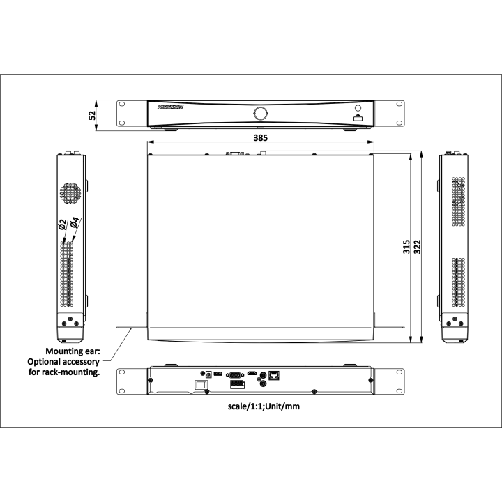 DS-7608NXI-K2 AcuSNVR,8-ch,Max.decodage 12@2mp,2SATA