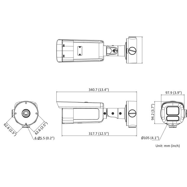 Caméra Bullet Réseau 4 Mp – Varifocale, Darkfighter, Deep Learning, Ip67/Ik10, Nema 4X /O-Std