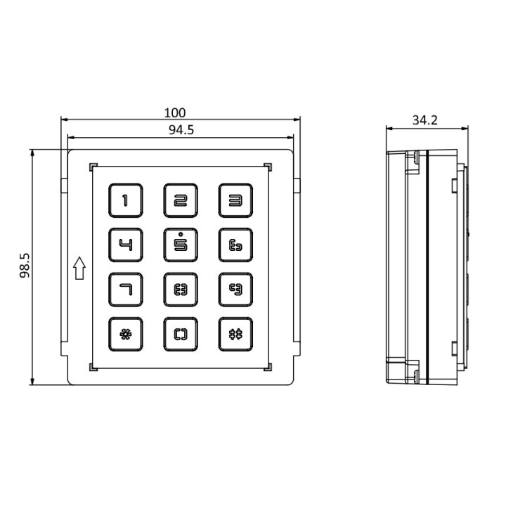 DS-KD-KP- Module Clavier,IP65,connexion RS485