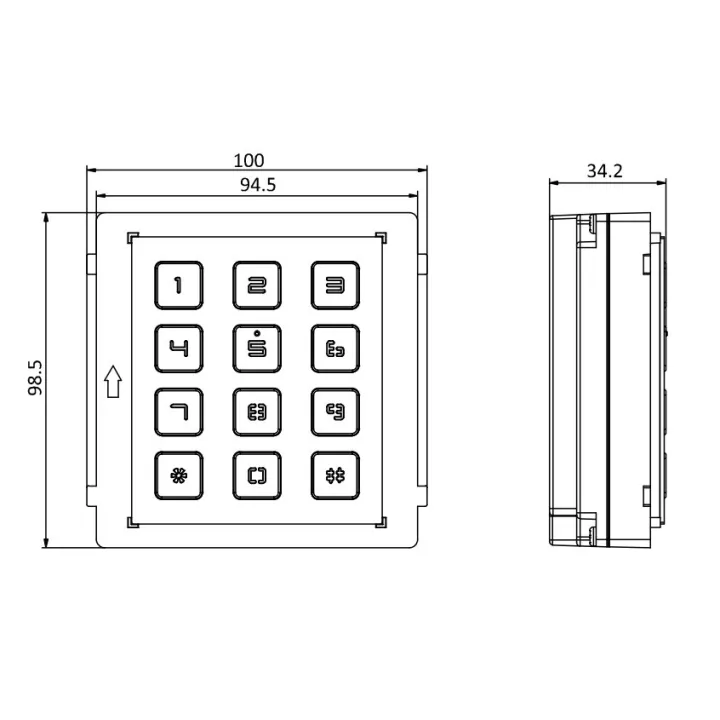 Ds-Kd-Kp- Module Clavier,Ip65,Connexion Rs485