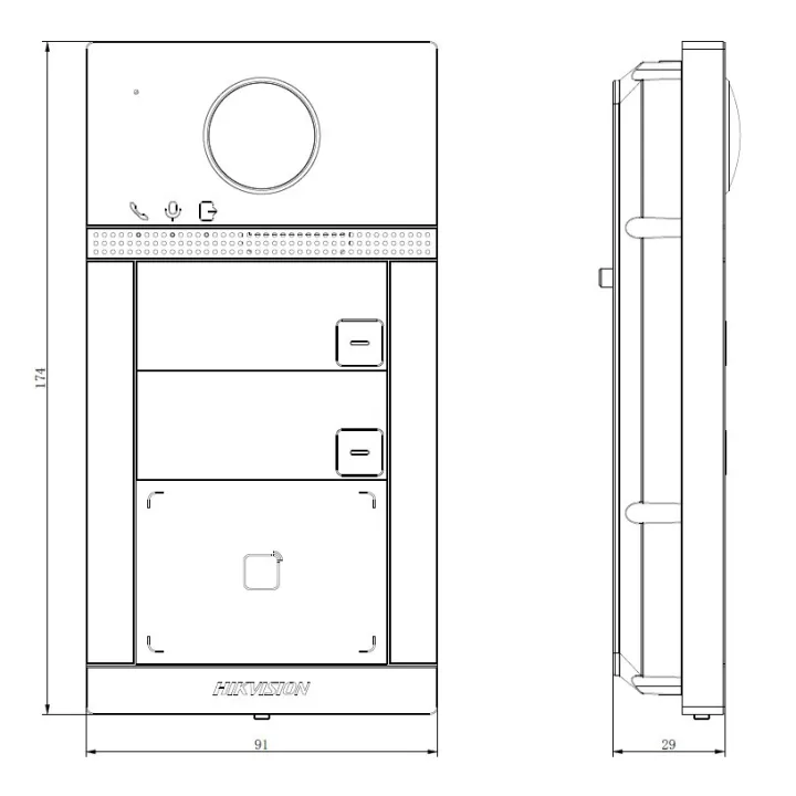 Ds-Kv8213-Wme1Co-Std/Europe Bv Platine De Rue Villa En Métal À 2 Boutons