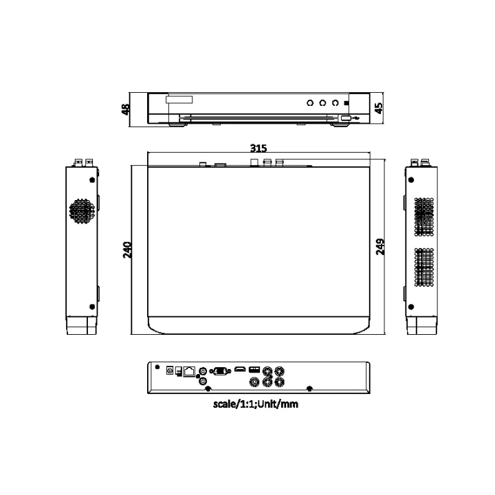 Ids-7204Hthi-M1/Sstdc/4A+4/1Almdvr Enregistreur Dvr 4Ch, 8Mp@12Ips, 1Satum