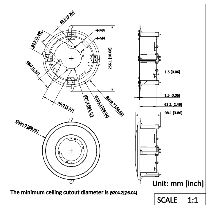 DS-1227ZJ-DM32 support encastré
