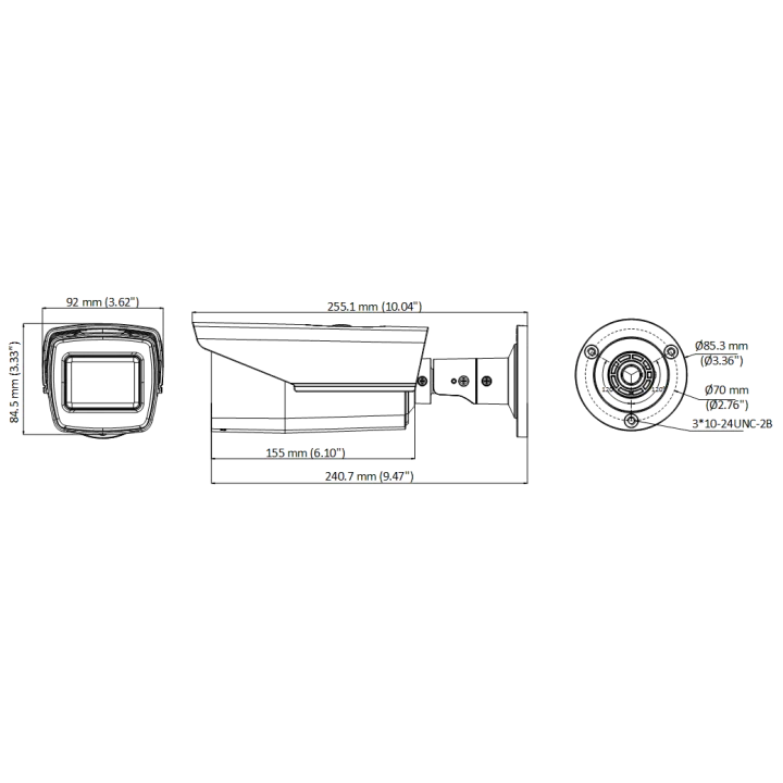 Ds-2Ce19H0T-It3Ze Hdoc Caméra Bullet 5Mp 27-135Mm Poc Ir40 Ip67