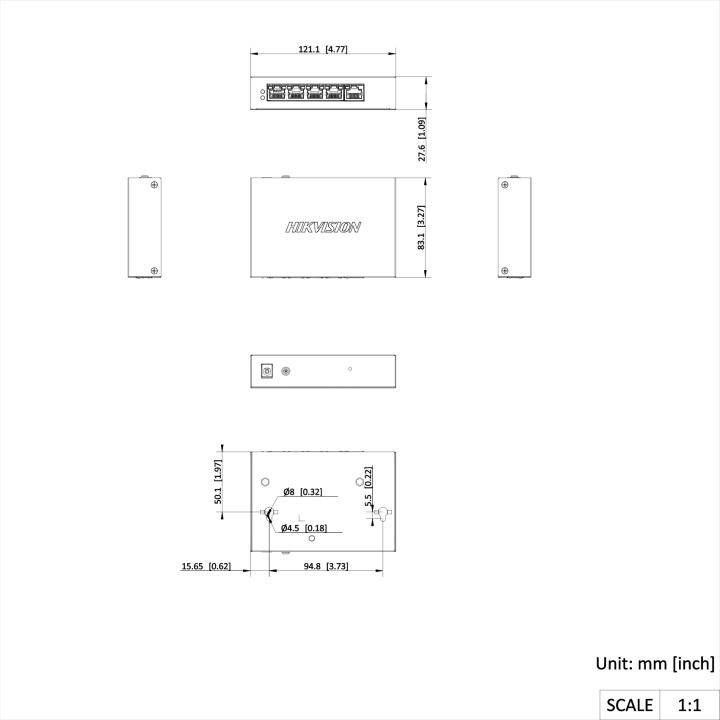 DS-3E1505P-EI Switch 4ports/PoE Giga managed Cloud
