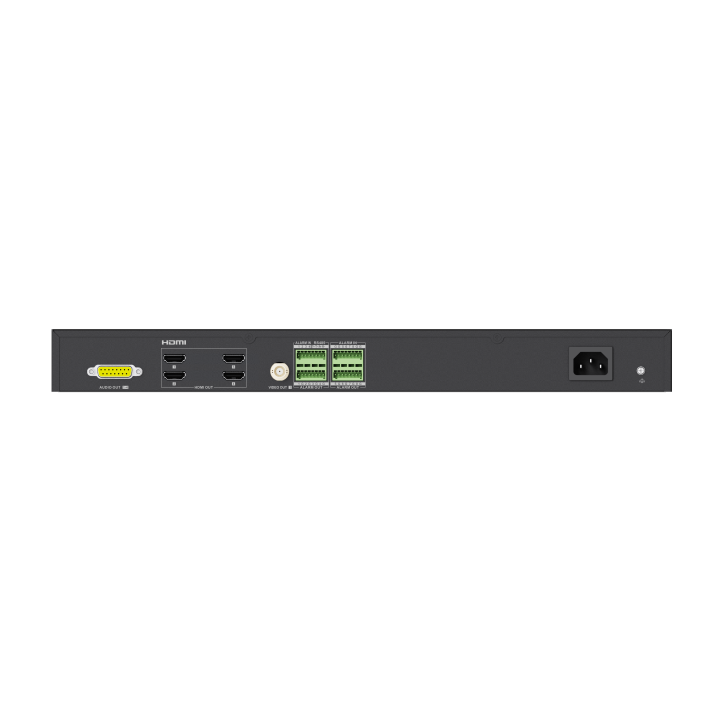 DS-6904UDI(B)Decoding 4-ch 12MP or 32-ch 1080P, build-in 16 port