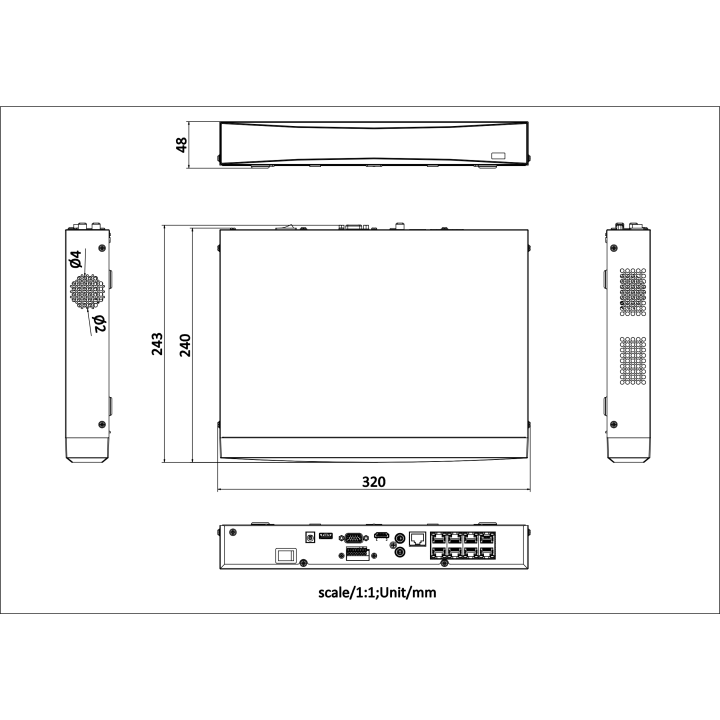 Ds-7608Nxi-K1/8P Nvr Acus,8-Ch/8Poe,Resol8Mp,H265
