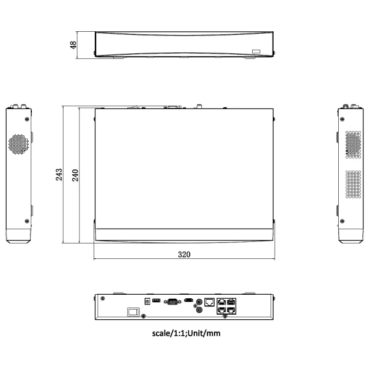 Ds-7604Nxi-K1/4Pd Enregistreur Nvr Acusense 4K 4-Ch Poe 1U De La Série K