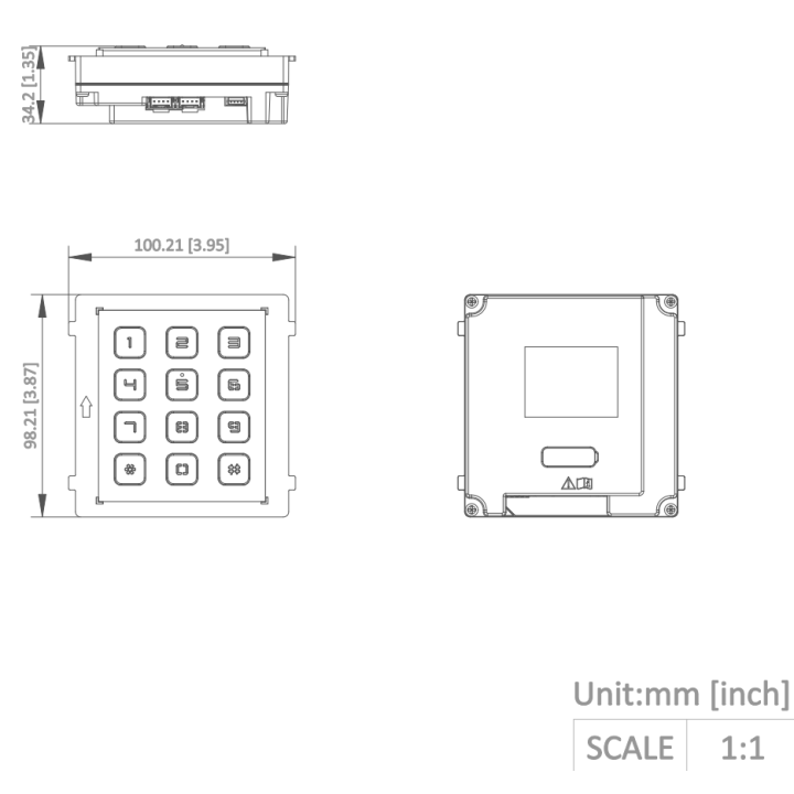 DS-KD-KP/SINOX, Keypad module, module connection with RS-485 , I