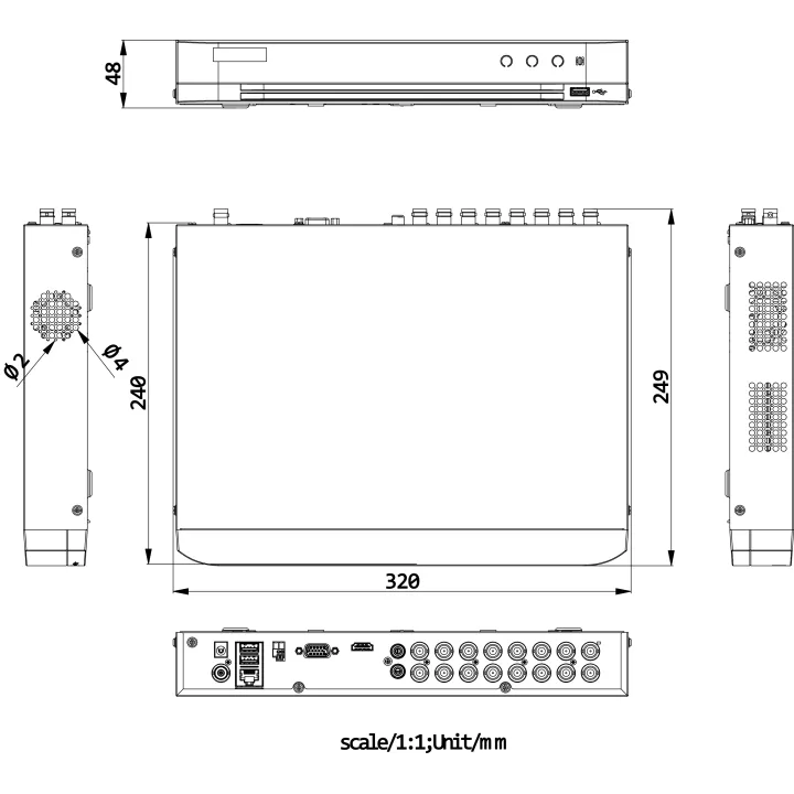 Ids-7216Hqhi-M1/Xt Enregistreur Numérique 16 Canaux 1080P 1U H.265 Acusense