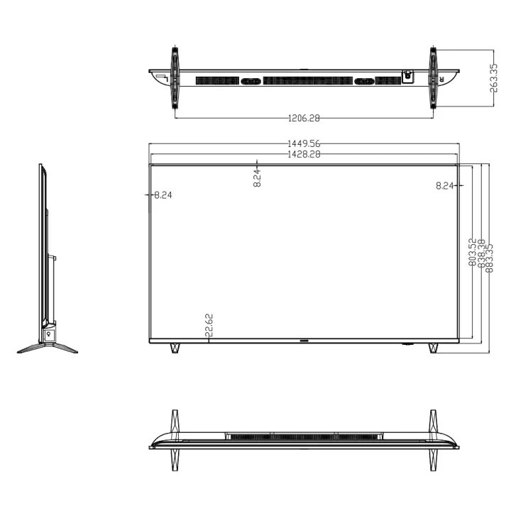 Ds-D5065Uc-C 65" Ecran 4K, Hdmi2, Vga1, Usb1, Build-In Speaker, 350
