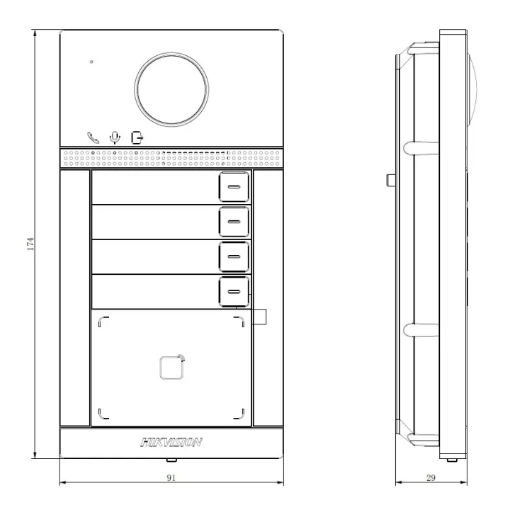 Ds-Kv8413-Wme1Co-Std/Europe Bv Platine De Rue Villa En Métal À 4 Boutons