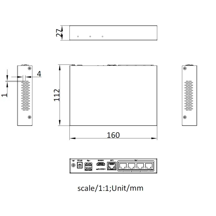 Ds-E04Ni-Q1/4Pssd Pre-Installed 1T Ssd Up To 4-Ch Ip