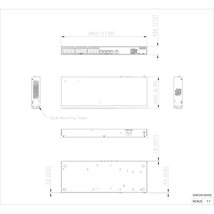 Ds-3E2728-Hi-24T4X L2+, Smart Managed, 24 Gigabit Rj45 Ports