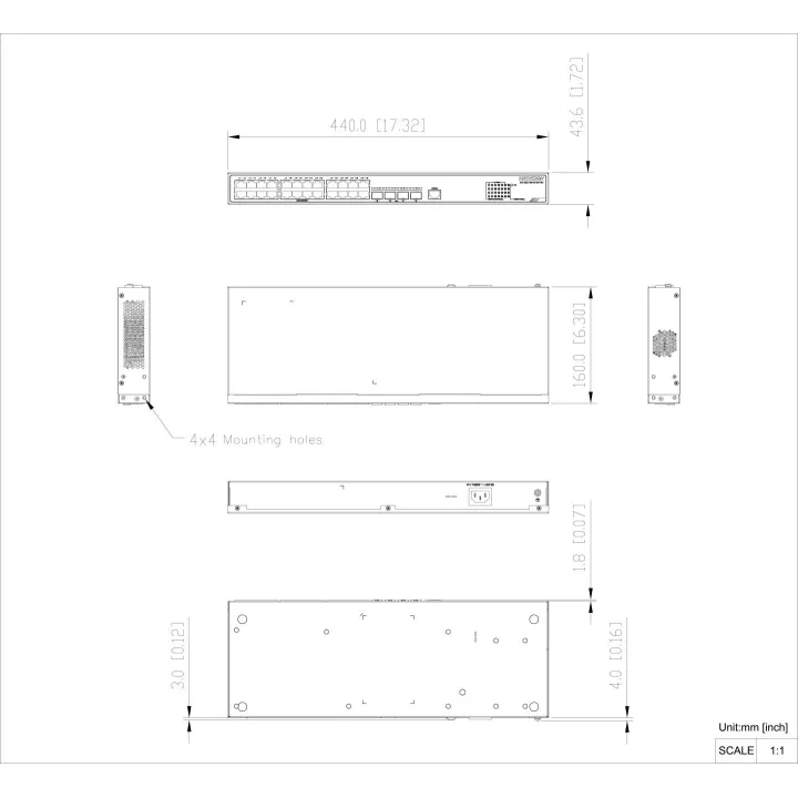 Ds-3E2728-Hi-24T4X Switch L2+, Smart Managed, 24 Gigabit Rj45 Port