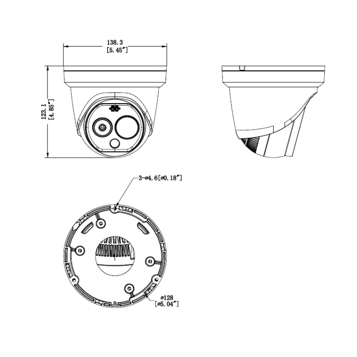 DS-2TD1228T-3/QA(B) Bi-spectrum Turret, 256 × 192, 3.1 mm, 4 mm