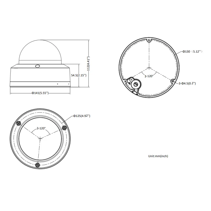 Ds-2Cd2747G2Ht-Lizs28-12/Ef/Blk Caméra Dome, 4 Mp, Motorized Varifoc