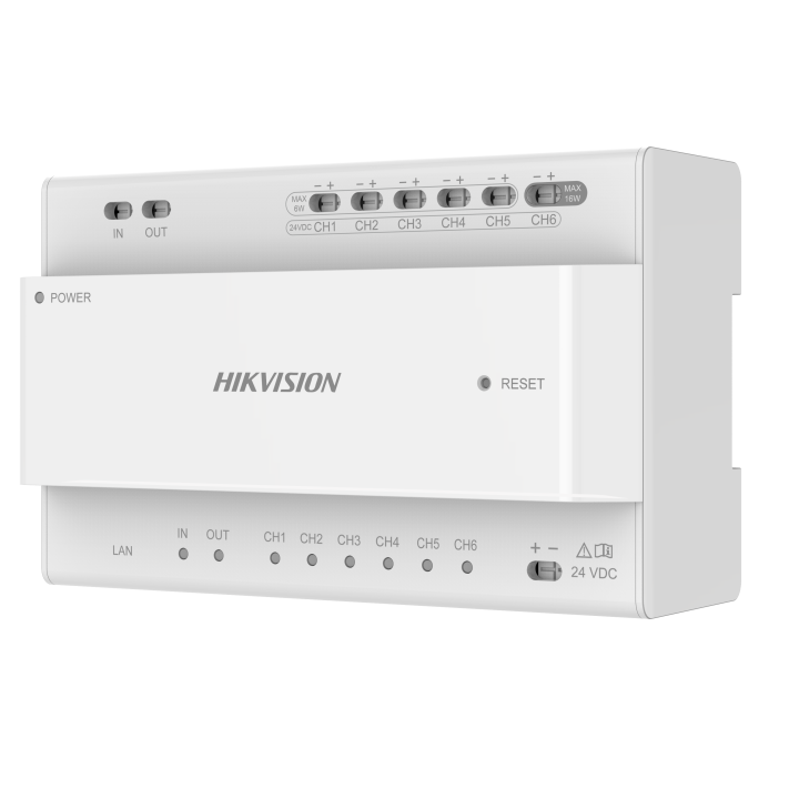 Distributeur Ip 2 Fil – 6 Port En Cascade, Alimentation 24 Vdc, Montage Sur Rail Din