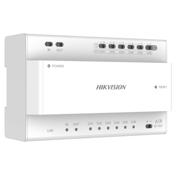 Distributeur Ip 2 Fil – 6 Port En Cascade, Alimentation 24 Vdc, Montage Sur Rail Din