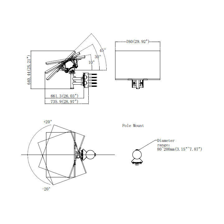 Kit Speed Dome Solaire 7 Pouce 4 Mp Tandemvu Avec Zoom Optique 32X Et Vision Nocturne Étendue O-St