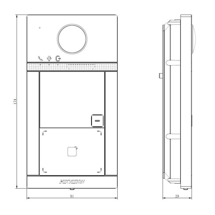 Platine De Rue Vidéo 1 Bouton En Aluminium Avec Lecteur De Badge Intégré /Europe Bv)