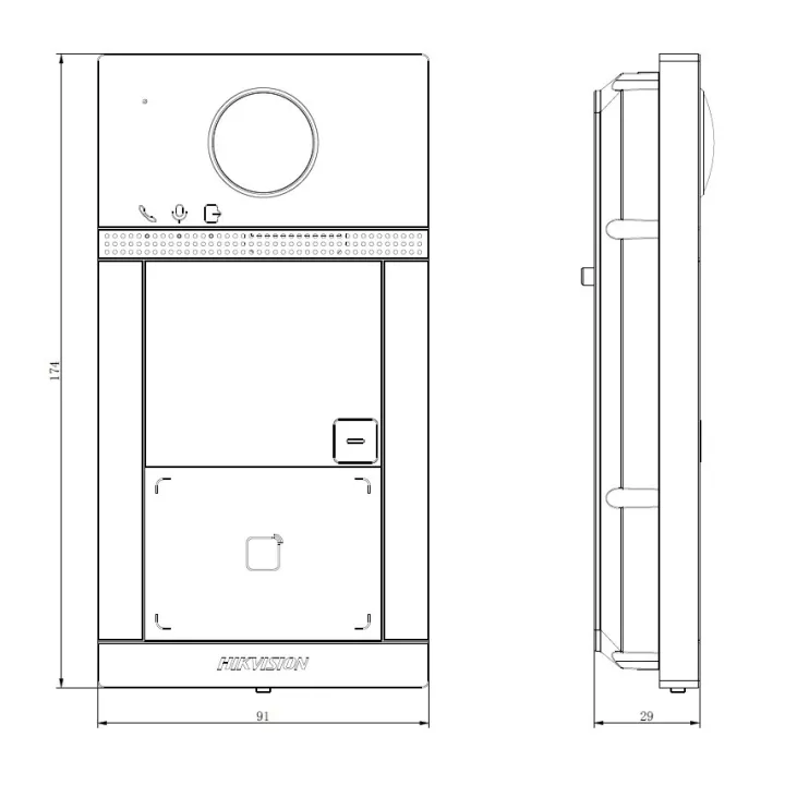 Platine De Rue Vidéo 1 Bouton En Aluminium Avec Lecteur De Badge Intégré /Europe Bv