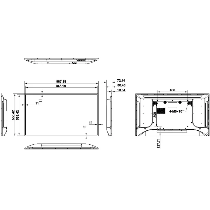 Ds-D6043Un-B Ecran 3840×2160 43" Wall Mounted,Hdmi Vga Rj45 Usb Wifi 8Ms