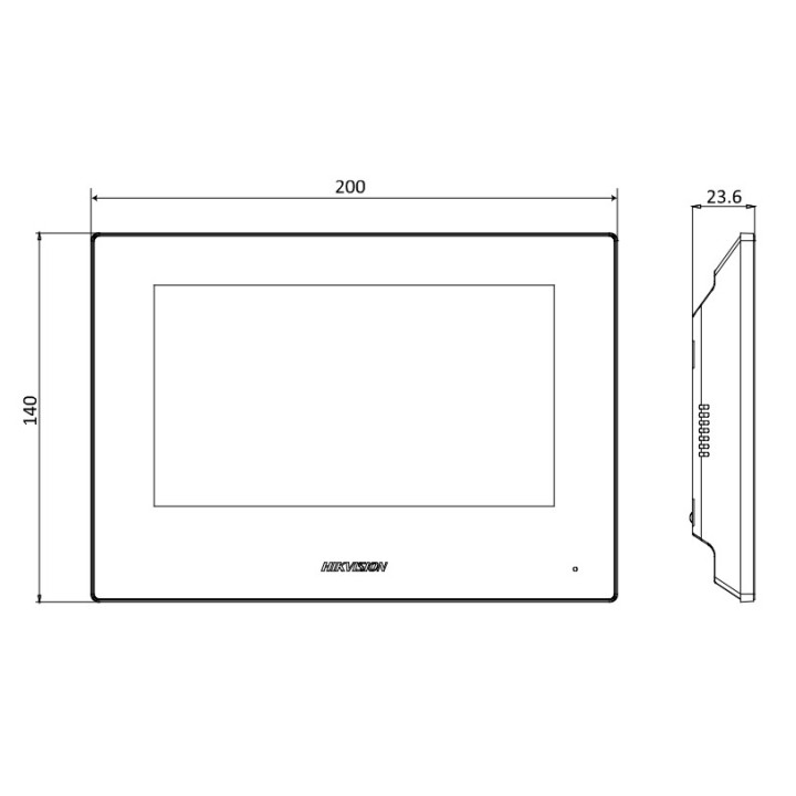 Station intérieure 7" tactile – version deux fils (DS-KH6320Y-WTE2(O-STD)/Europe BV)