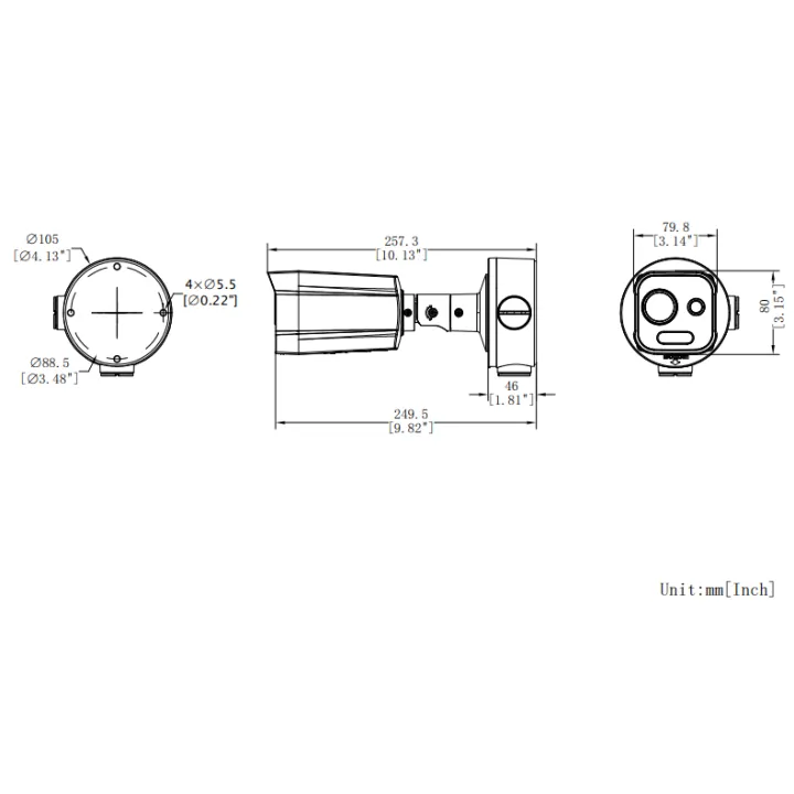 Ds-2Td2608-2/Qa Caméra Bi-Spectrum Bullet, 96 × 72, 26Mm, 6 Mm