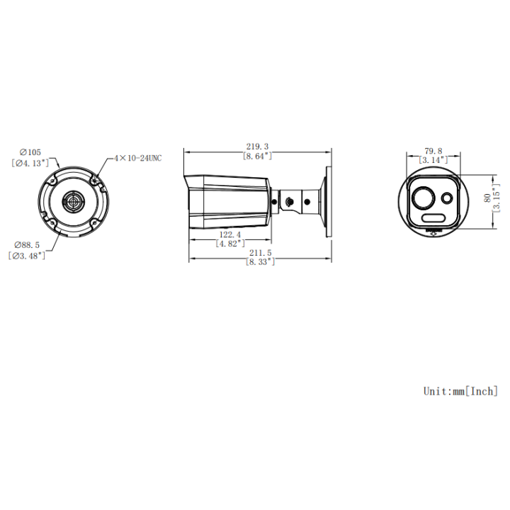 DS-2TD2608-2/QA Bi-spectrum Bullet, 96 × 72, 2.6mm, 6 mm