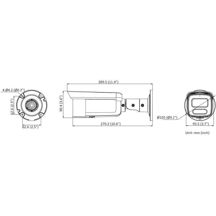 Ds-2Cd2T47G2H-Lisu/Sl28Mmef Caméra Bullet, 4 Mp, Fixed Lens, Color