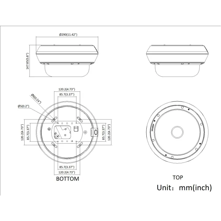Ds-2Cd6D54G2-Izhs28-8Mmmulti-Capteur 360° 4X5Mp, 28-8Mm,Poe