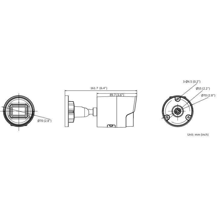 S-2CD2043G2-I Caméra Bullet IP,4MP,4mm,IR40m,IP67,PoE,H.265+