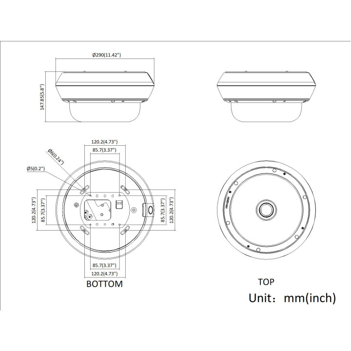 DS-2CD6D55G2-IZHS(2.8-8mm/2mm)Panoramic, 4x5MP varifo+1x5MP fixe